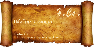 Hápp Csongor névjegykártya