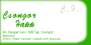 csongor happ business card
